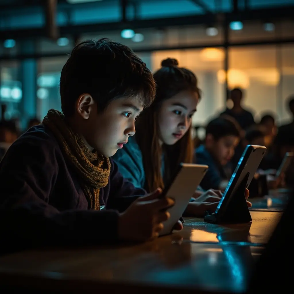 Modern classroom with tablets